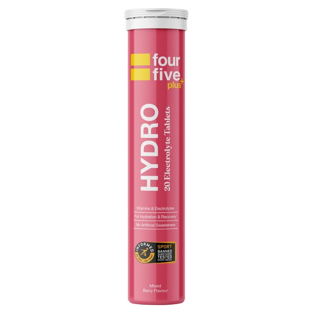 fourfive Berry Electrolyte Hydration Tablets 20-pack, imported from the UK