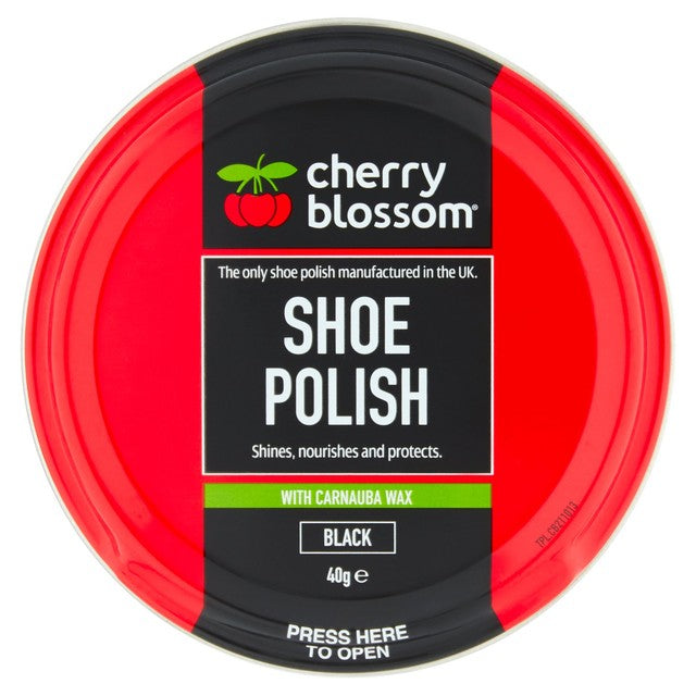 Cherry Blossom black shoe polish 40g - British product