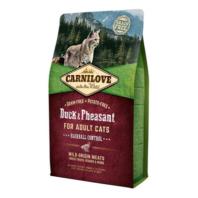 M&S Carnilove Grain Free Adult Duck & Pheasant Hairball Control Dry Cat Food 2kg- Buy online at McGrocer