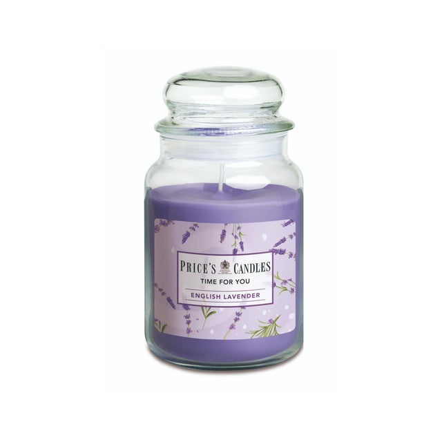 Price's English Lavender jar candle 510g, imported from the UK