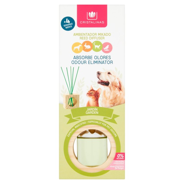 Cristalinas Pet Odour Eliminator Reed Diffuser Garden 30ml - British product