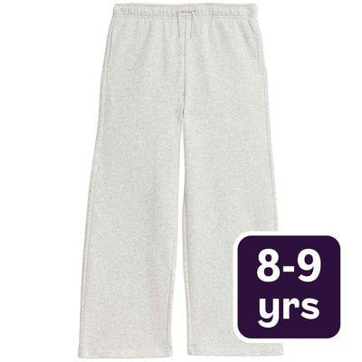 M&S Mädchen Wide Leg Cotton Rich Joggers 8-9J Grau meliert