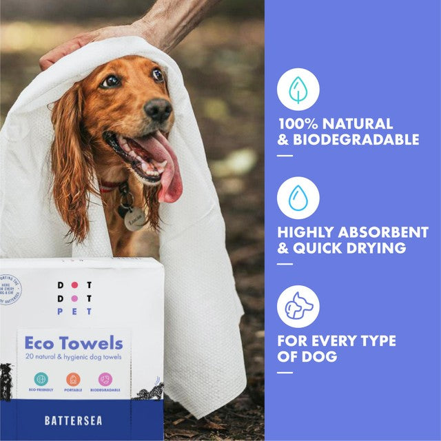 DotDotPet Battersea eco dog towels 20 pack (British brand)
