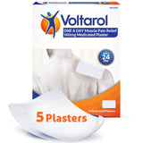 Voltarol medicated plaster muscle pain relief pack of 5 - British product