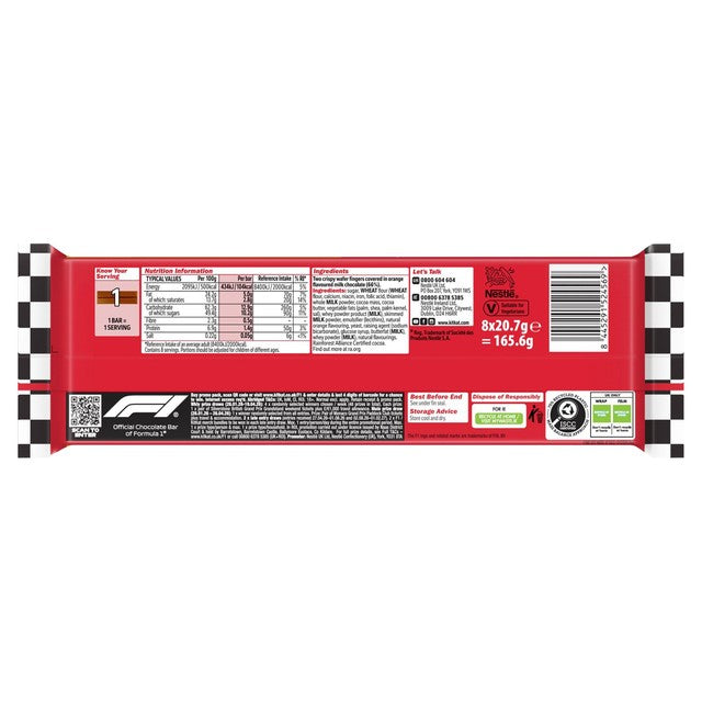 KitKat 2 Finger Orange chocolate biscuit bars multipack (British brand)