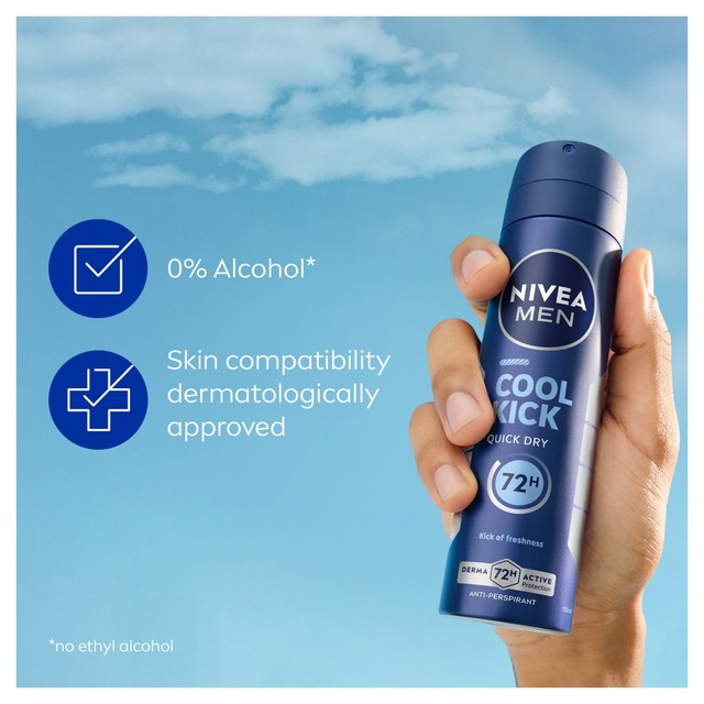 Nivea Men Cool Kick Anti-perspirant Spray 150ml, imported from the UK