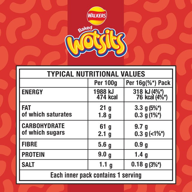 Wotsits Crispy Bacon chickpea crisps multipack 6 x 16g (British brand)