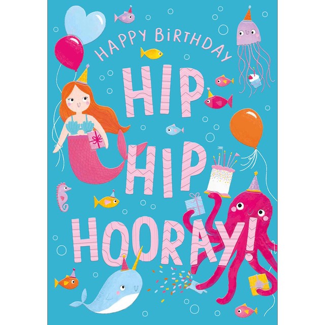 Abacus Mermaid Birthday Girl Greeting Card 17cm x 12cm, imported from the UK