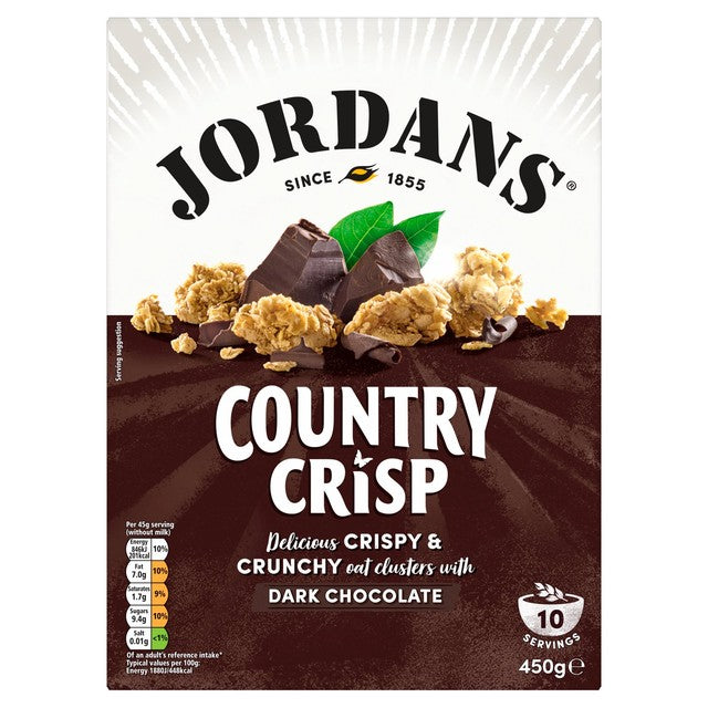 Jordans Country Crisp dark chocolate breakfast cereal 450g, UK version