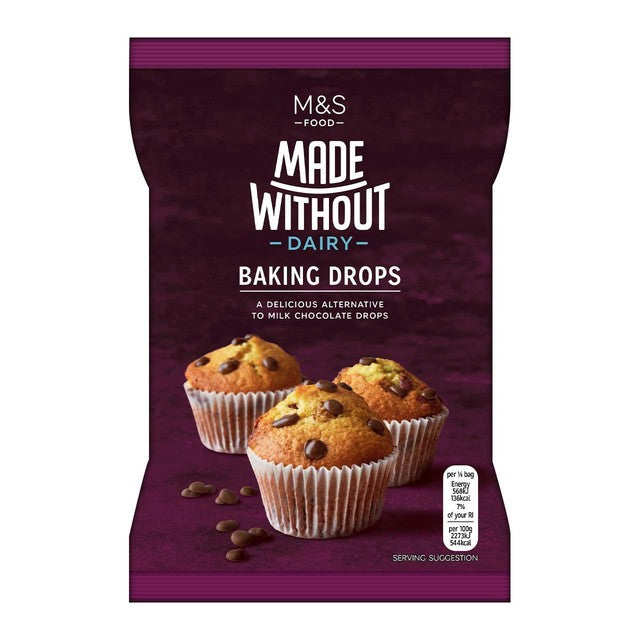 M&S dairy free chocolate baking drops for desserts, UK version