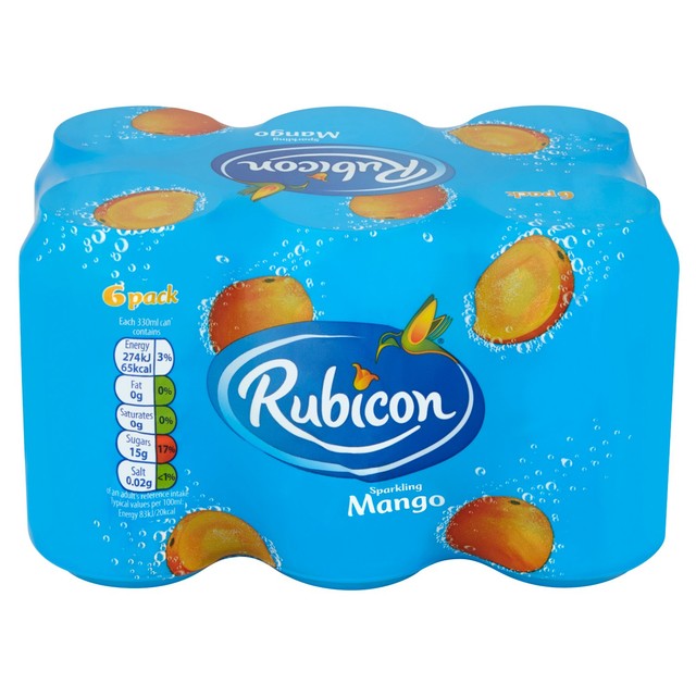 Rubicon Mango Sprudelgetränk, 6 x 330 ml, importiert aus Großbritannien