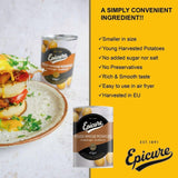 Epicure peeled whole potatoes in water 410g - British product