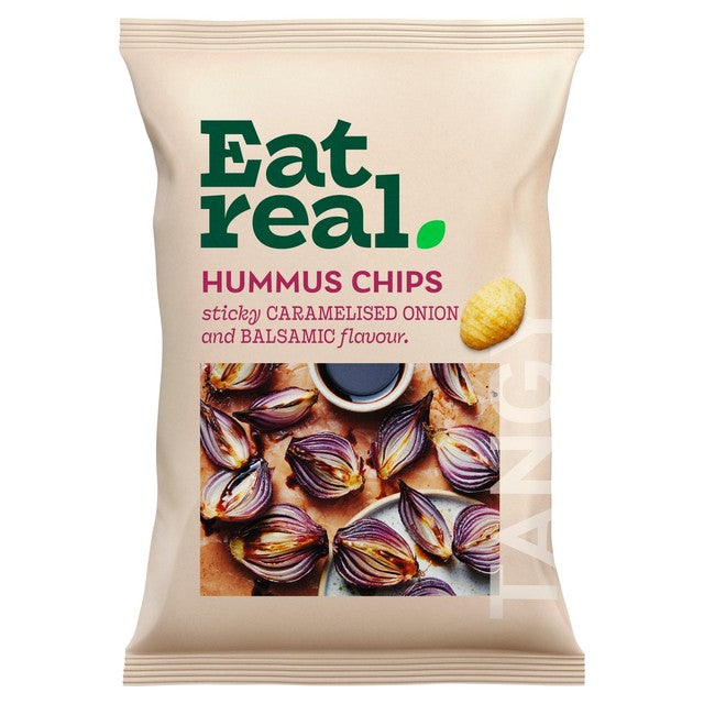 Eat Real hummus chips caramelised onion and balsamic vinegar 110g - British product