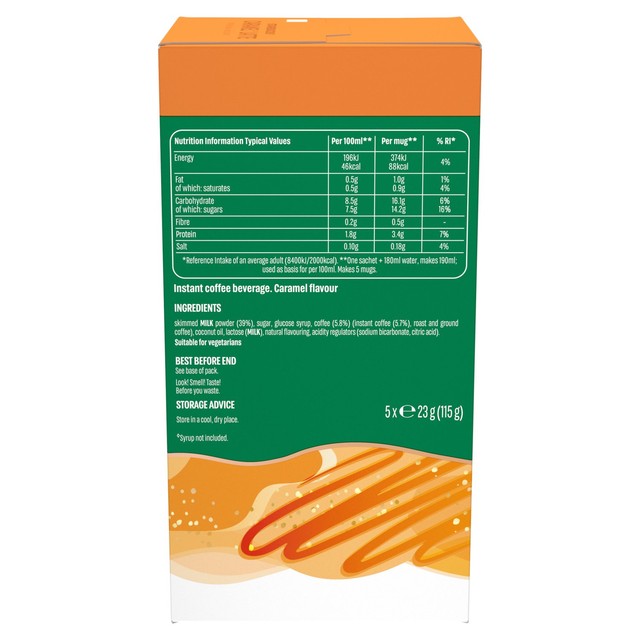 Starbucks caramel latte instant coffee sachets (British brand)
