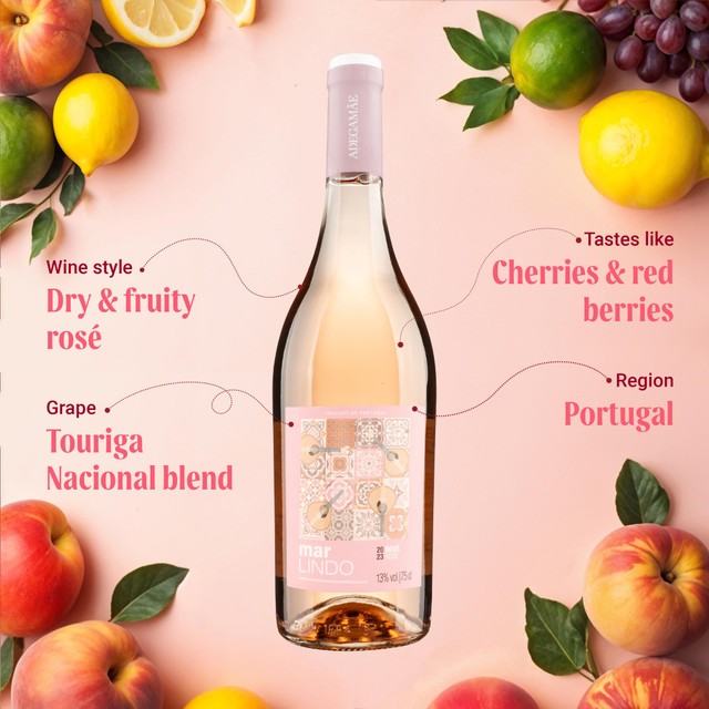 Virgin Wines Mar Lindo Lisboa Atlantic Rose rosé wine 75cl, imported from the UK
