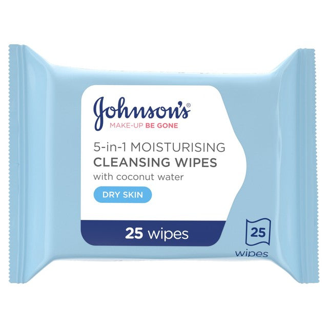 Johnson's Make Up Be Gone Moisturising Cleansing Wipes 25 pack, UK version