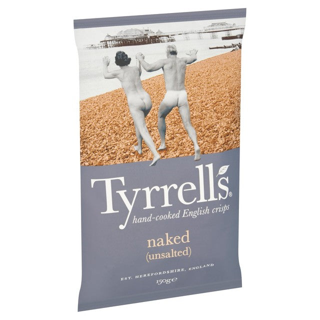Tyrrells Naked sharing crisps 150g, imported from the UK