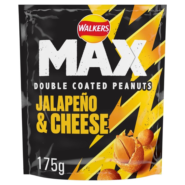 Walkers Max jalapeno and cheese flavour coated peanuts 175g (British brand)