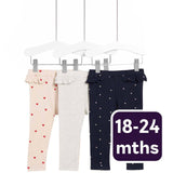 M&S Heart Cotton Leggings navy 18-24 months, imported from the UK