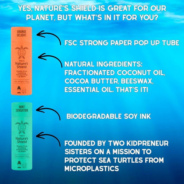 Nature's Shield Mint Sensation plastic free lip balm, UK version