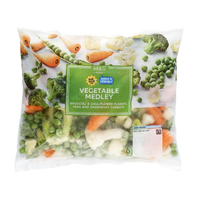 M&S frozen vegetable medley 500g, imported from the UK