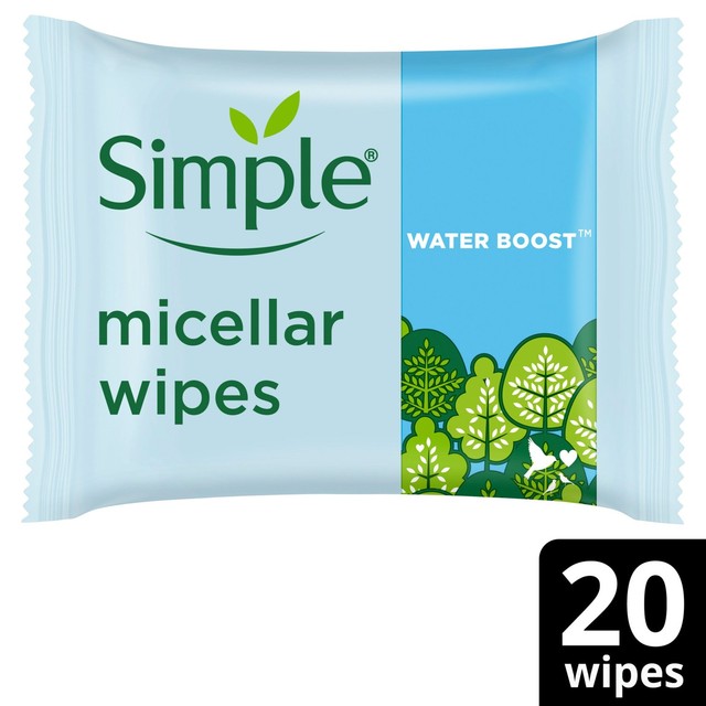 Simple Kind to Skin Micellar Biodegradable Cleansing Wipes 20 pack (British brand)