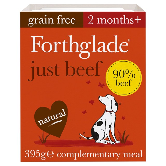 Forthglade Just 90% Beef wet dog food 395g tray - British product