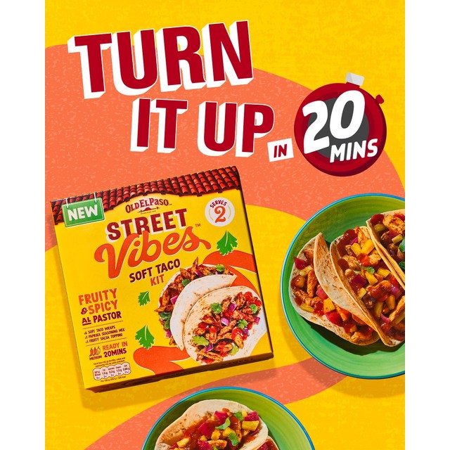 Old El Paso Al Pastor Taco Kit 257g, imported from the UK