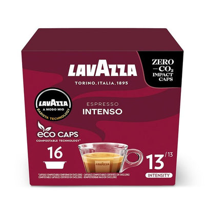 Lavazza A Modo Mio Komposterbare Intenso Kaffekapsler 16-pakning