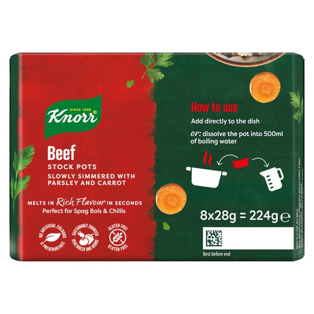Knorr beef stock pots 8 x 28g, UK version