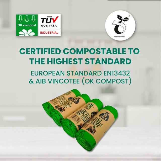 Eco Green Living compostable bin bags 30L - British product