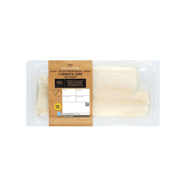 M&S skinless boneless haddock loins 215g, imported from the UK