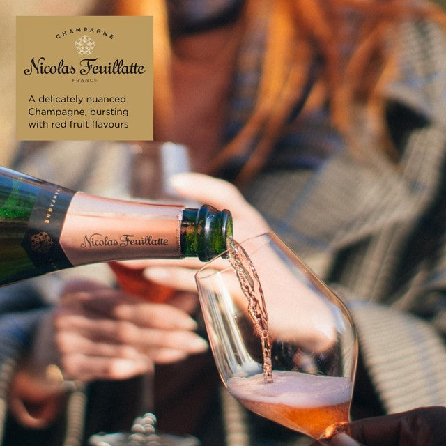 Nicolas Feuillatte Rosé Champagne 75cl, imported from the UK