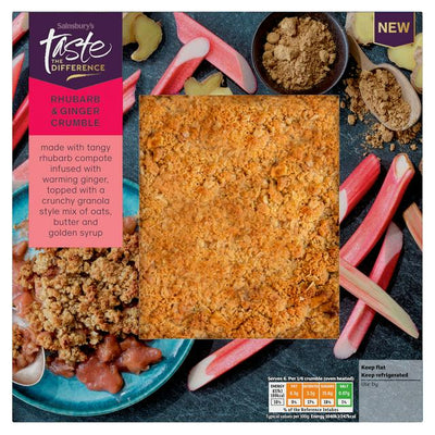 Sainsburys Sainsburys Rhubarb Ginger Crumble Taste the Difference 500g- Buy online at McGrocer