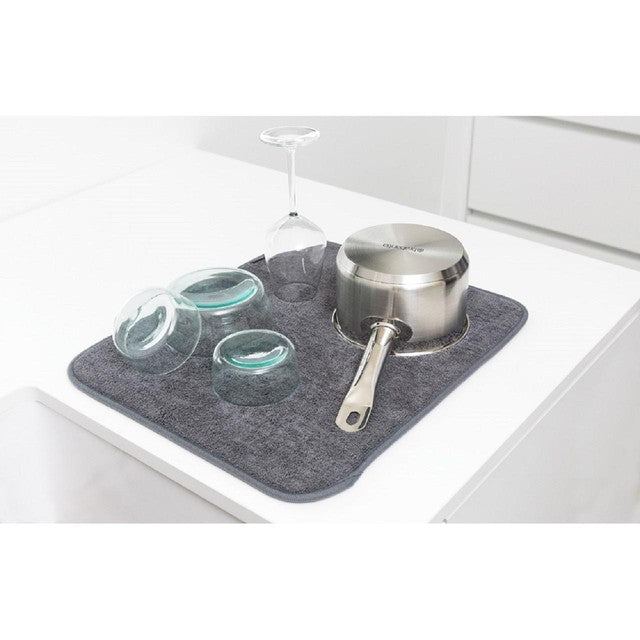 Brabantia Microfibre Dish Drying Mat Dark Grey - British product