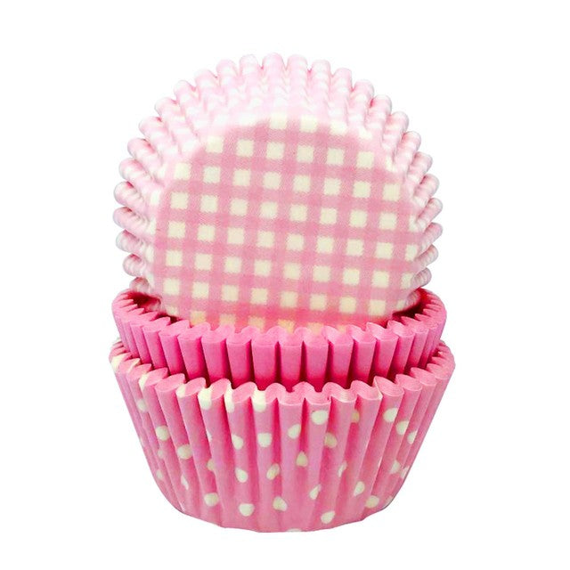 Anniversary House Pastel Pink Gingham Cupcake Cases 51mm (British brand)