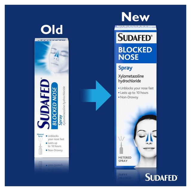 Sudafed blocked nose relief nasal spray 15ml (British brand)