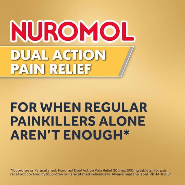 Nuromol Ibuprofen & Paracetamol Pain Relief Tablets 12 Pack, imported from the UK