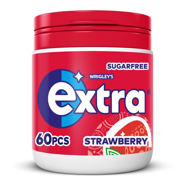 Wrigley's Extra strawberry flavour sugarfree chewing gum 64g - British product