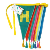 Talking Tables Fabric Happy Birthday Bunting 3m with 12 pennants (British brand)