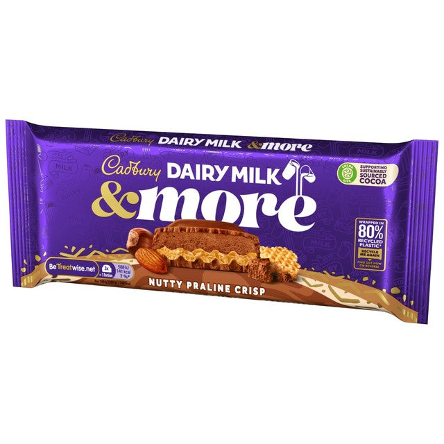Cadbury nutty praline crisp chocolate bar 180g - British product