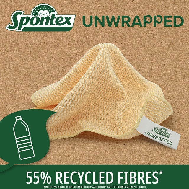 Spontex unwrapped microfibre cloth 30 x 30 cm (British brand)