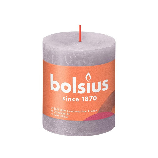 Bolsius rustic candle Frosted Lavender 80/68 - British product