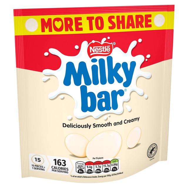 Milkybar white chocolate giant buttons 176g, imported from the UK