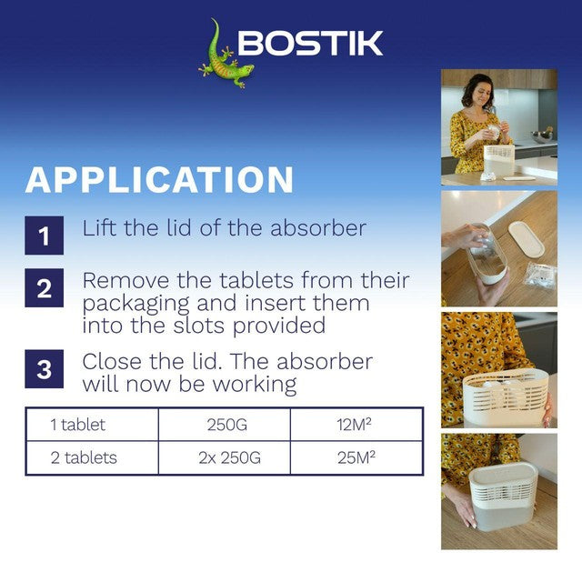 Bostik Breath dehumidifier refill tabs 250g pack of 4, UK version