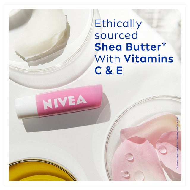 Nivea Soft Rose lip balm 4.8g, imported from the UK