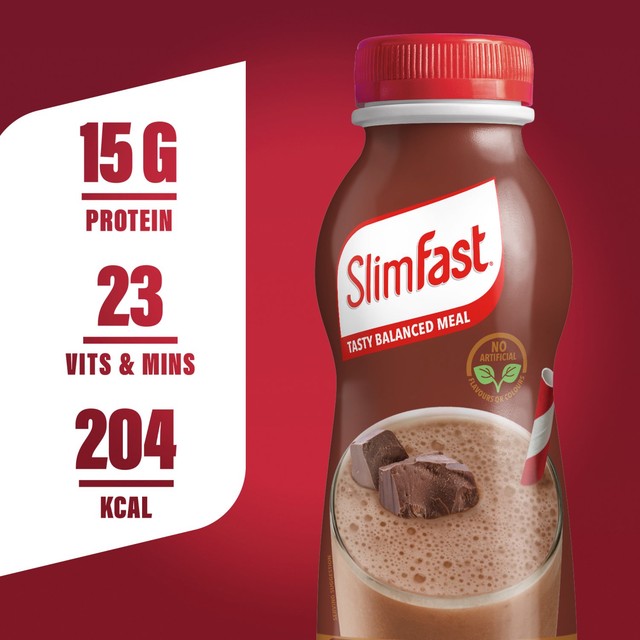 SlimFast Chunky Chocolate meal replacement shake 6 x 325ml (British brand)