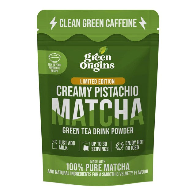 Green Origins matcha drink powder creamy pistachio 75g, UK version