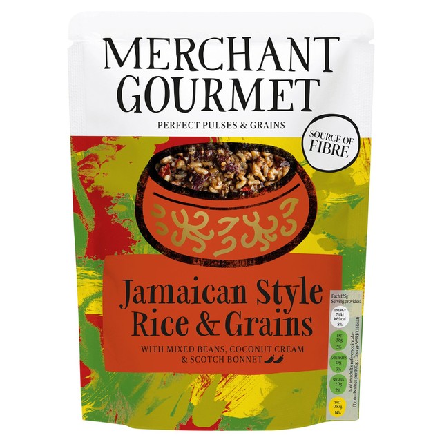 Merchant Gourmet Jamaican-Style Rice & Grains 250g, imported from the UK