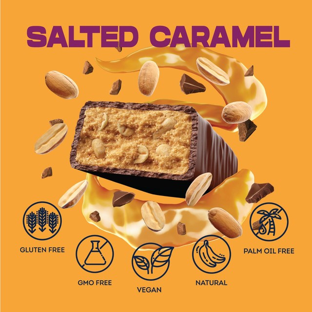 Vive vegan chocolate protein bar salted caramel 49g (British brand)